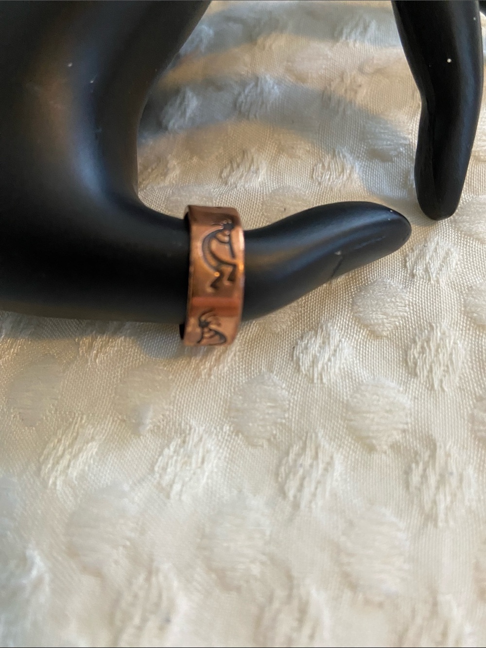 Native American Copper Kokopelli Band Ring